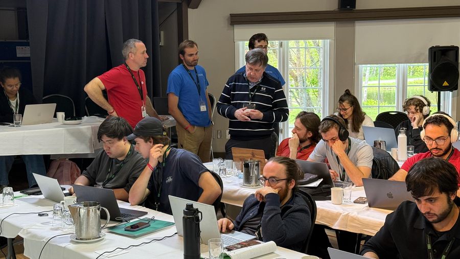 Participants working on their laptops during a TRIQS tutorial at the Sherbrooke summer school